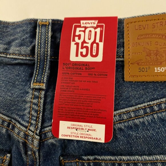 NWT Levi's 501 Jeans 150th Anniversary Women's 24 x 30 Blue Button Fly Red Tab - Picture 6 of 16